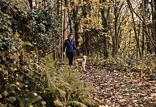 exercising outdoors with a dog